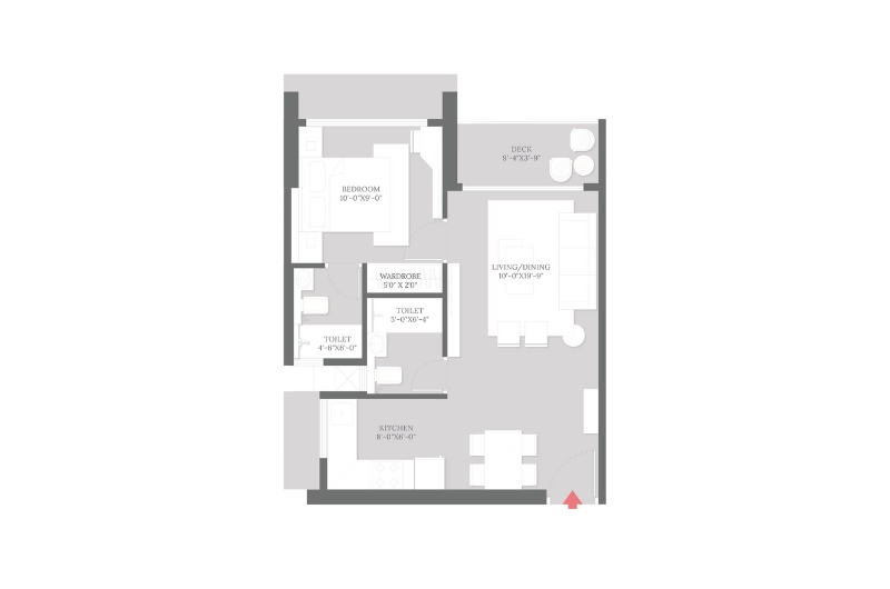 1 BHK Layout design in Isle of Calm Powai Mumbai