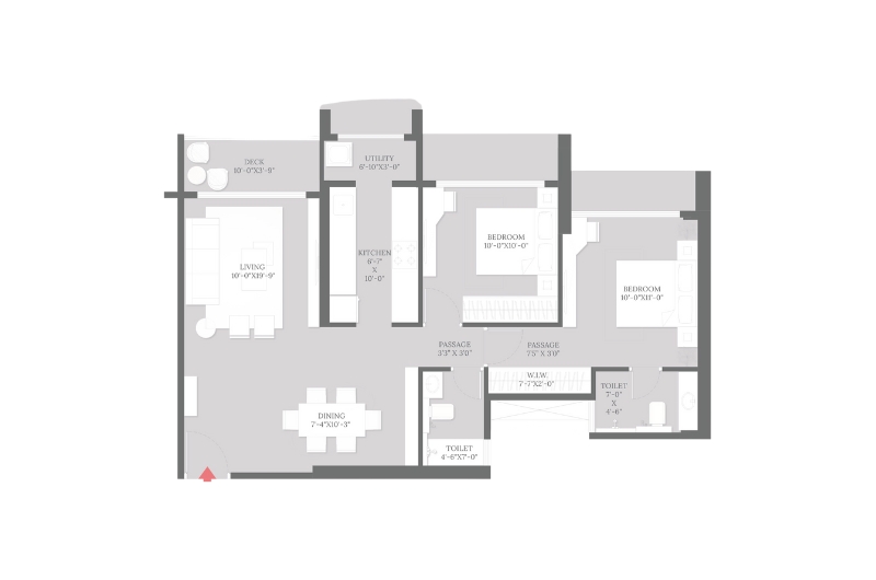 2 BHK Layout design in Isle of Calm Powai Mumbai